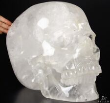 63.8LB TITAN 13.9" Quartz Rock Crystal Carved Crystal Skull, Super Realistic