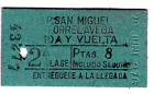 Bilet kolejowy, Hiszpania, San Miguel - Torrelavega, 1976