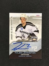 2018 AHL Outdoor Classic Tyler Lewington Autograph Hershey Bears