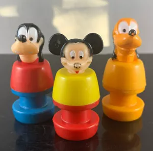 1970s ILLCO WALT DISNEY CO GOOFY PLUTO MICKEY MOUSE LITTLE PEOPLE FIGURES VTG - Picture 1 of 7