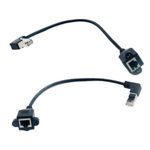1 pieza RJ45 macho ángulo derecho/izquierdo a hembra montaje de panel cable de red LAN Ethernet - Imagen 1 de 20