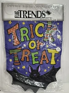 NEW Garden Flag Trends By Carson 12.5x18 Trick Or Treat Halloween Black Bat - Picture 1 of 4
