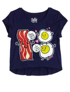 NWT Justice Girls Bacon & Eggs Graphic Cropped Tee Top U PICK Size! NEW - Picture 1 of 1
