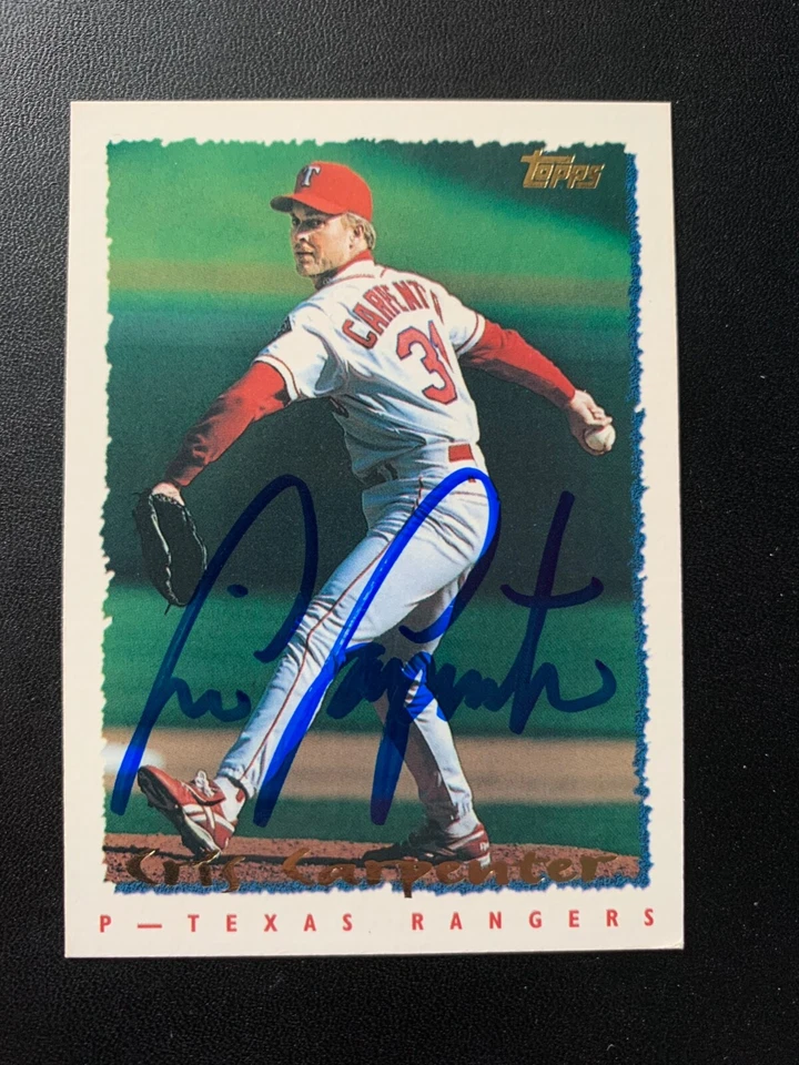 Cris Carpenter Signed 1995 Topps #99 Card Texas Rangers Autograph COA - Image 1 of 1