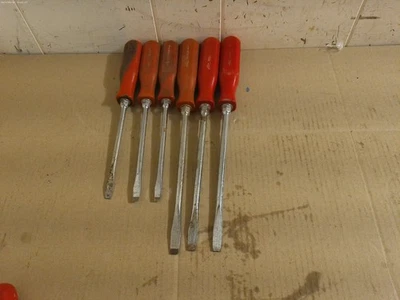 Lot Of 6 Vintage Mac Tools Made In USA Slotted FLAT Screwdriver PKR8 PJR6 - Image 1 of 2