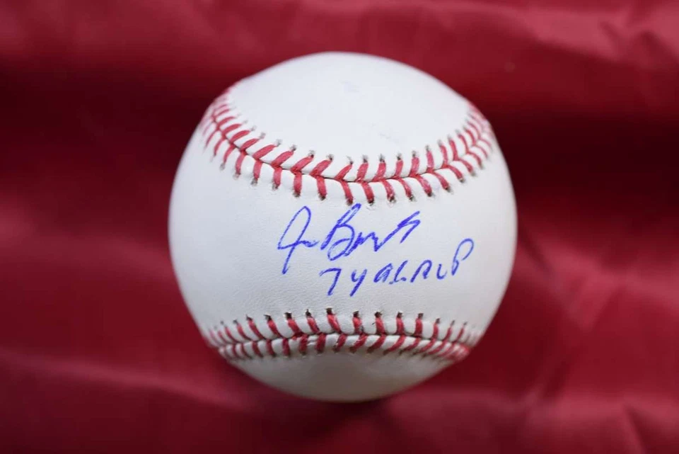 Бейсбольный мяч с автографом Джеффа Берроуза из Главной лиги OML 74 AL MVP - Изображение 1 из 1