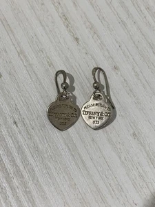 Orecchini pendenti cuore argento 925 piccoli 2,7 cm vintage - Foto 1 di 7