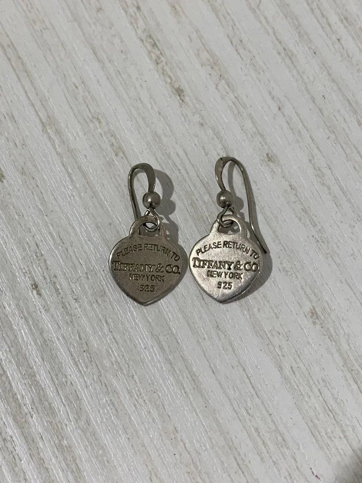 Orecchini pendenti cuore argento 925 piccoli 2,7 cm vintage - Immagine 1 di 4