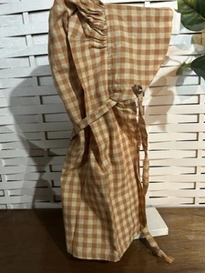 tea stained primitive Gold And Tan Homespun Prairie Bonnet/hat - Picture 1 of 2