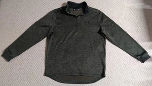 Under Armour Mens Medium Green Polyester Blend Loose 1/4 Zip Pullover Sweater 25 - Picture 1 of 9