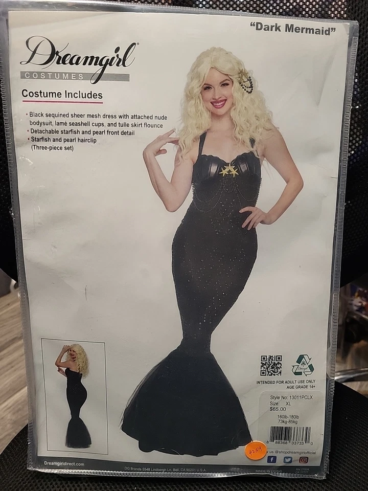 Disfraz de Halloween Sirena Oscura Dreamgirl Adulto Talla XLarge #4259 Foto 1 de 1