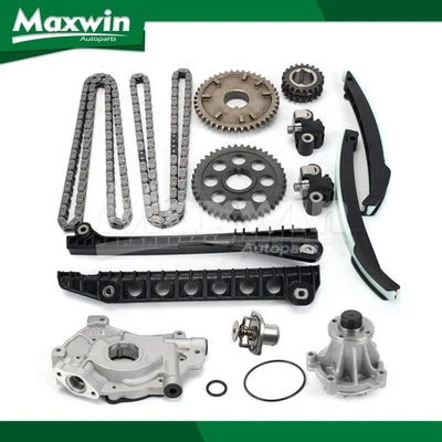 Timing Chain Kit Oil Water Pump Thermostat Fit Ford E-150 E-250 E-350 5.4L  - Image 1 of 4