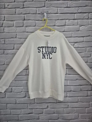 Womens Jumper Size 8  Cream Blue Logo Brand New smart casual Autumn Winter  - Image 1 of 4