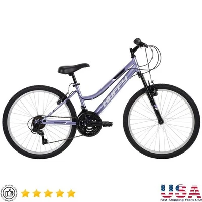 24" Mountain Bike Teen Women 18 Speed Steel Frame Front Suspension Durable Ride Foto 1 de 4
