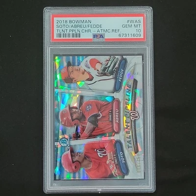 2018 Bowman Chrome Juan Soto Talent Pipeline Atomic Refractor 38/150 PSA 10 #WAS - Image 1 of 4