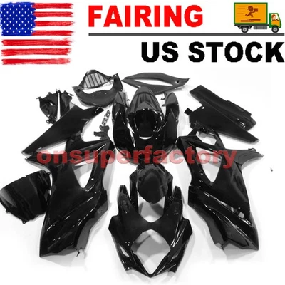 ABS Fairing Kit For Suzuki GSXR1000 GSXR 1000 2007 2008 K7 Glossy Black Bodywork Foto 1 de 3