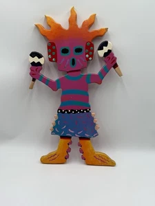 1989 Michael Ives Hand Painted Kachina On Wood Wall Hanging Signed 22.5” Tall - Picture 1 of 9