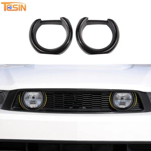 Carbon Fiber Front Grille Light Cover Trim Accessories For Ford Mustang 2010-14 - Picture 1 of 9