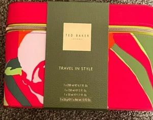 Ted Baker Vanity Pink custodia cosmetica viaggio in stile set fiori d'arancio lampone - Foto 1 di 2