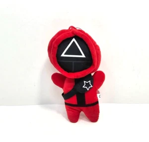 Muñeco de peluche de peluche de 6,5" con cara de triángulo con máscara roja de juego de calamares - Imagen 1 de 2
