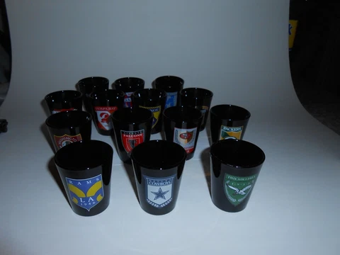 Your Choice! 1 RARE Vtg Libbey Black Amethyst Glass NFL Football Team Shot glass Cover