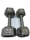 Mixed 2 Lot Of 15Lbs & 20Lbs Dumbbells -Total 35 Pounds Weights Home Gym