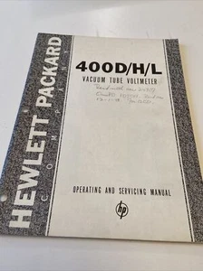 HP 400D/H/L Vacuum Tube Voltmeter Operating & Service Manual #F - Picture 1 of 12