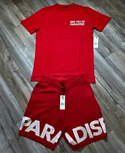 Jordan Craig Paradise T-Shirt & Paradise Knit Shorts (Red) - Picture 1 of 6