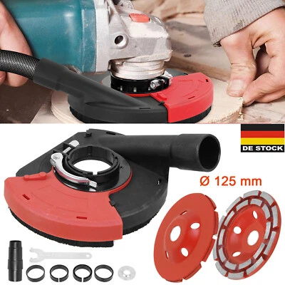 ZREE 2x Diamantschleiftopf 125 Premium Estrich Beton + Absaughaube f. Winkelschleifer