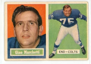 1957 TOPPS GINO MARCHETTI CARD #5 BALTIMORE COLTS CREASED! - Picture 1 of 2