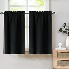 2 PC Privacy Blackout Cafe Tiers Curtains Short Curtain Panels Rod Pocket