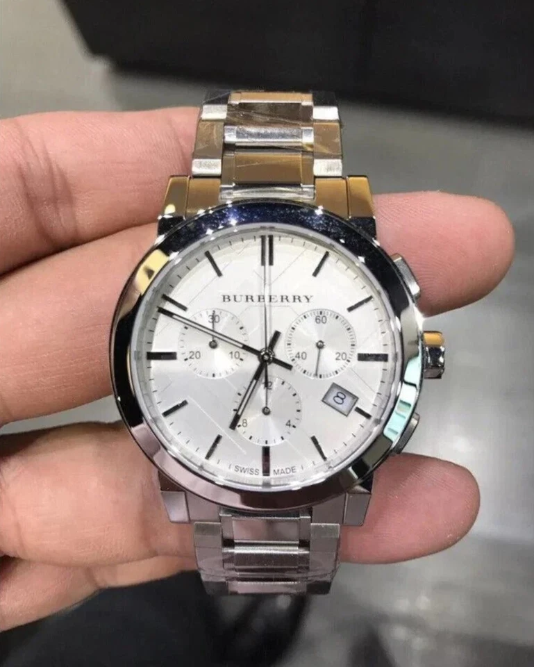 СОВЕРШЕННО НОВЫЙ BURBERRY BU9750 ЧАСЫ ИЗ НЕРЖАВЕЮЩЕЙ СТАЛИ СЕРЕБРЯНЫЙ БРАСЛЕТ И БЕЛЫЙ ЦИФЕРБЛАТ - Изображение 1 из 4