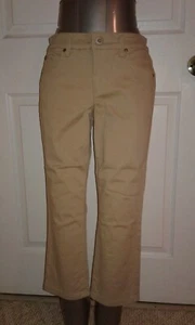 Bandolino Crop Capri Smooth Stretch Skimmer Pants • Khaki Tan • 29 x 20.5 • 6 - Picture 1 of 11