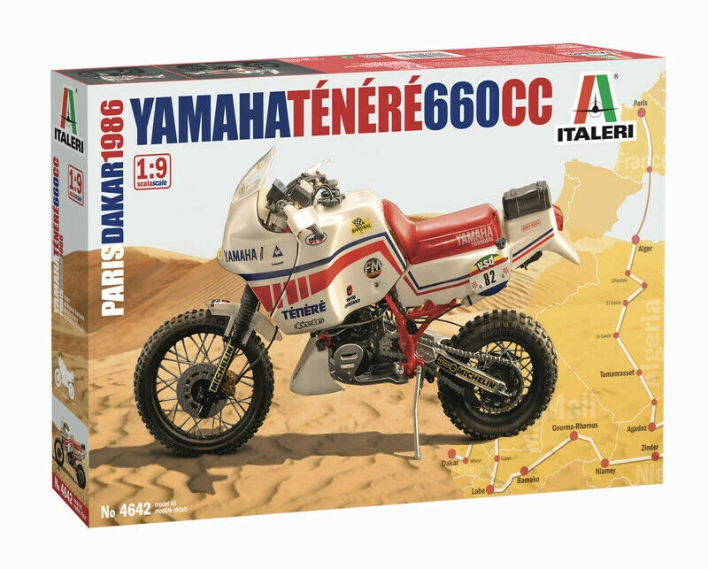 Italeri Yamaha Ténéré 660cc Paris Dakar 1986 1:9 Motorrad Moto Motorbike 4642 - Bild 1 von 1
