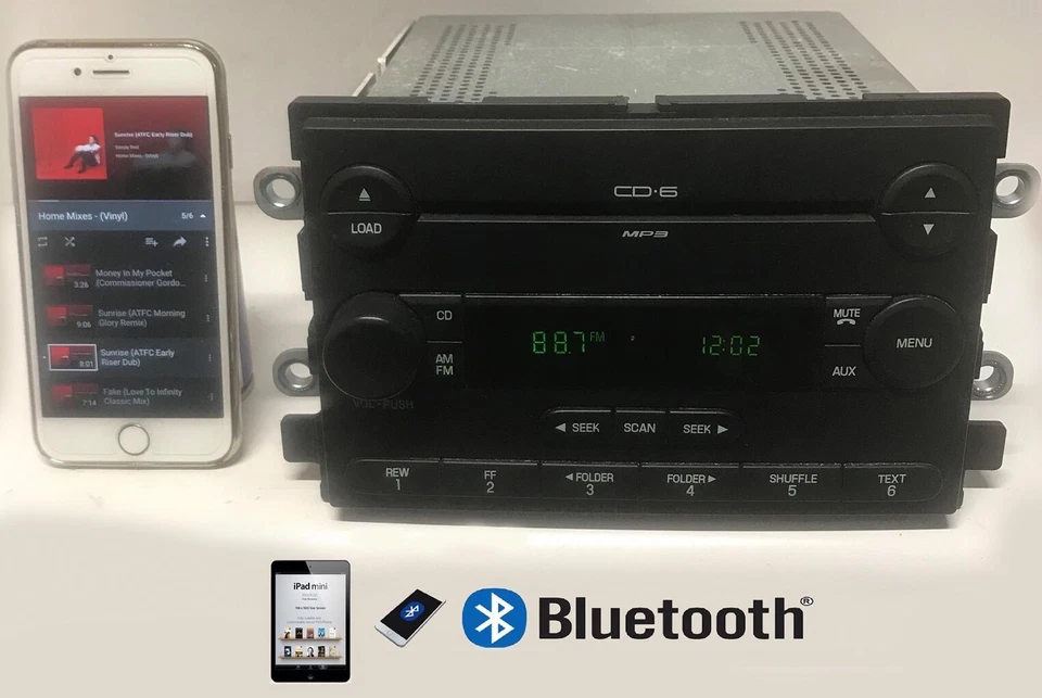 Radio Bluetooth OEM 06 07 Ford FREESTYLE 500 F150 Mercury Montego AMFM MP3 6 discos Foto 1 de 4