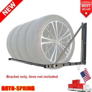 Tire Storage Rack Wall Mount Foldable Holder Heavy Steel Adjustable Organizer US - Picture 1 of 6