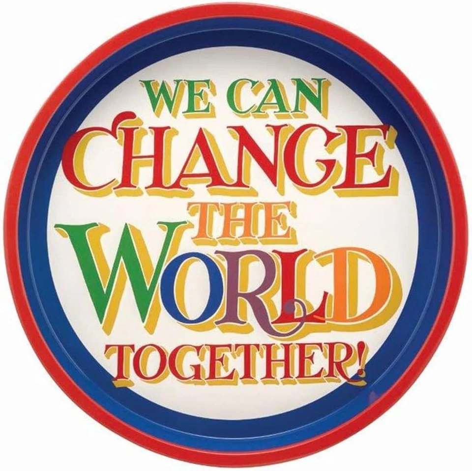 Emma Bridgewater Brighter World We Can Change Round Tin Tray - Full Range - Image 1 of 1