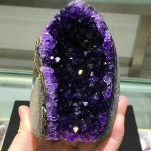 Geoda de cristal amatista uruguaya púrpura cuarzo independiente regalo coleccionar 1 pieza - Imagen 1 de 6