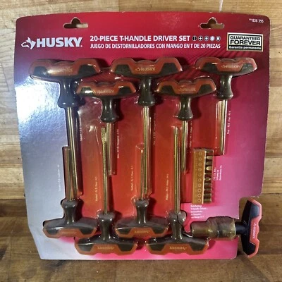 HUSKY 20-Piece T-Handle Driver Set 836-395 Ratcheting Phillips Slotted Square - Image 1 of 4