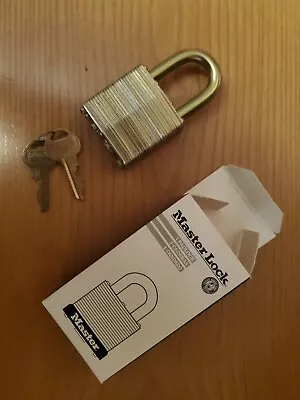 MASTER LOCK 6001LFUS Keyed Padlock, 3/4 in,Rectangle,Gold - Image 1 of 3