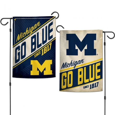 MICHIGAN WOLVERINES COLLEGE VAULT 2 SIDED GARDEN FLAG 12"X18" YARD BANNER NCAA Cover
