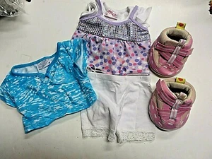 Build A Bear BABW lot 2 tops blouse shorts skecher running shoes so cute Justice - Picture 1 of 4
