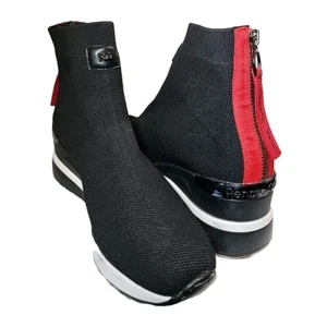 Renato Garini 37-21EX210 Black/Red Mid Wedge High Sneaker U.S. Size 6.5 - Picture 1 of 10