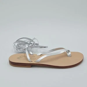 Zapatos De Mujer Moda Positano Talla 36 Plata Cuero 7DA - Imagen 1 de 5