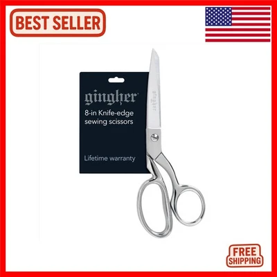 8" Dressmaker Fabric Scissors: Stainless Steel Shears with Knife Edge for Pre... - Image 1 of 4