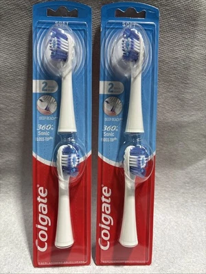 Paquete de 2 cabezales de cepillo de repuesto con punta de hilo dental sónico Colgate 360 Foto 1 de 3