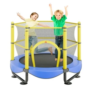VEVOR 5FT Trampoline for Kids Toddler Trampoline & Enclosure Net Basketball Hoop - Picture 1 of 12
