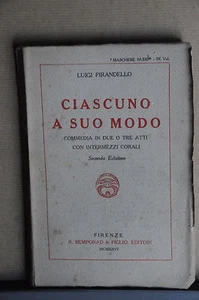 1926 - LUIGI PIRANDELLO - CIASCUNO A SUO MODO - Picture 1 of 1