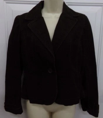 Abrigo corto de pana marrón oscuro Ann Taylor LOFT para mujer talla 4 Foto 1 de 3