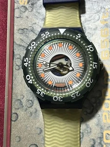 Reloj de pulsera SWATCH Scuba PLATA TRACE (SDN107) - NUEVO/NO FABRICANTE-1990 - plata/azul/gris - Imagen 1 de 4